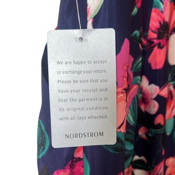 NWT Eliza J Blue Pink Green Floral One Shoulder Sheath Dress Size 14 - Picture 10 of 12